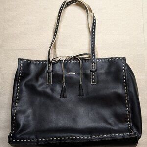 Totes Black Leather Laptop Tote